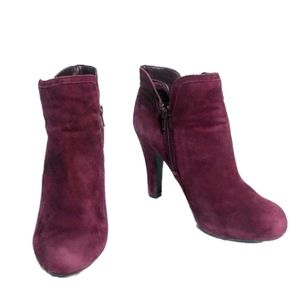 Gianni Bini Women's 9 Wine Leather Stiletto Bootie